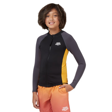 BOYS ZIP FRONT RASHVEST WITH UP50+ SUN PROTECTION