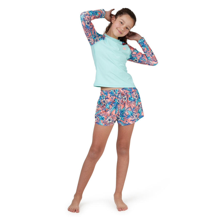 GIRLS TROPICAL PRINT BOARDSHORT