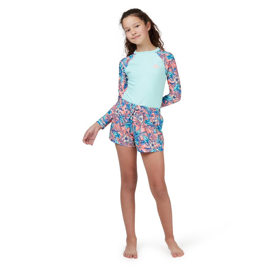 GIRLS TROPICAL PRINT BOARDSHORT