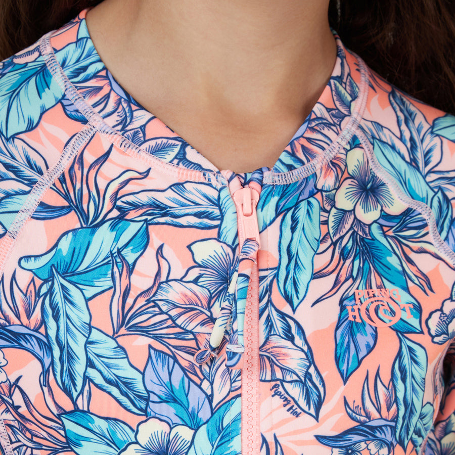 GIRLS TROPICAL PRINT SURFSUIT