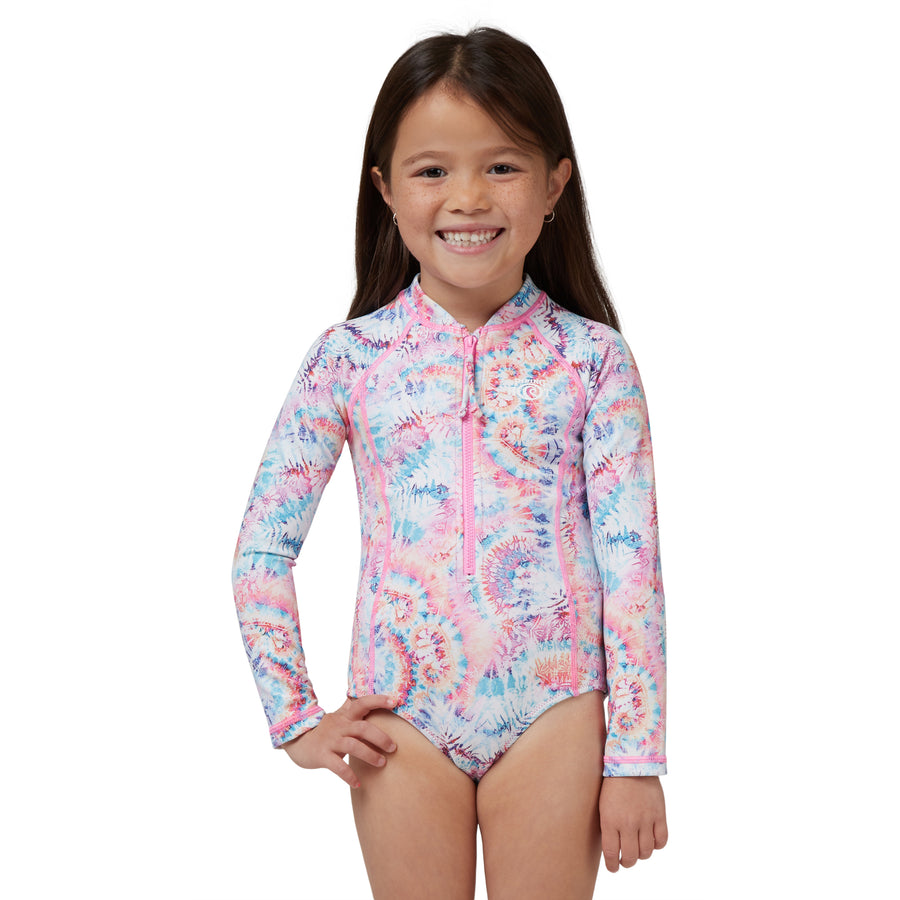 GIRLS RAINBOW TIE DYE SURFSUIT