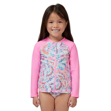 GIRLS ZIP FRONT RASHVEST SET WITH UPF50+ SUN PROTECTION