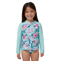 GIRLS ZIP FRONT RASH VEST SET WITH UPF50+ SUN PROTECTION