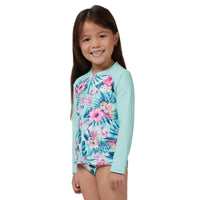 GIRLS ZIP FRONT RASH VEST SET WITH UPF50+ SUN PROTECTION