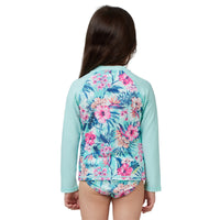 GIRLS ZIP FRONT RASH VEST SET WITH UPF50+ SUN PROTECTION