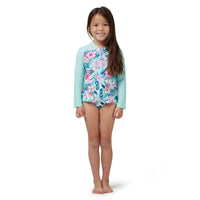 GIRLS ZIP FRONT RASH VEST SET WITH UPF50+ SUN PROTECTION