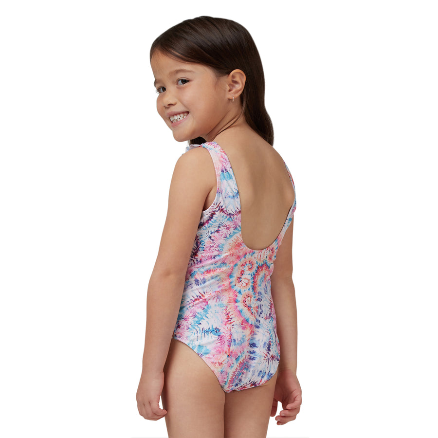 GIRLS RAINBOW TIE DYE SWIM ONE PIECE